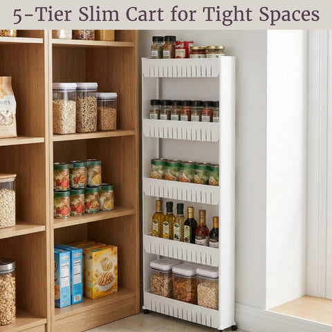 Lavish Home white plastic shelves are easy to wipe and clean.