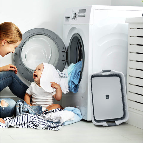 Lavish Home space-saving gray laundry hamper helps declutter rooms