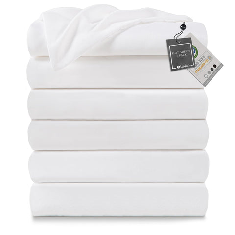 Lavisun twin flat sheet folded in white highlighting neat storage and compact space.