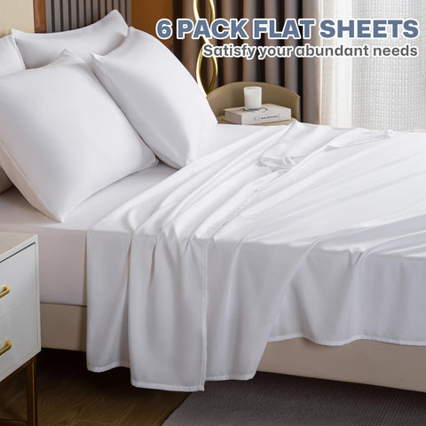 Lavisun wrinkle-resistant flat sheet white helps keep a crisp bed after washing.