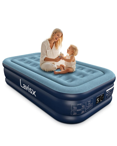 Lavisx twin air mattress with built in pump ready for guest room setup