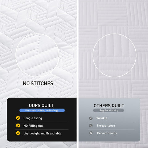 Lavsiry ultrasonic embossed quilt technology delivers secure stitching and lasting softness.