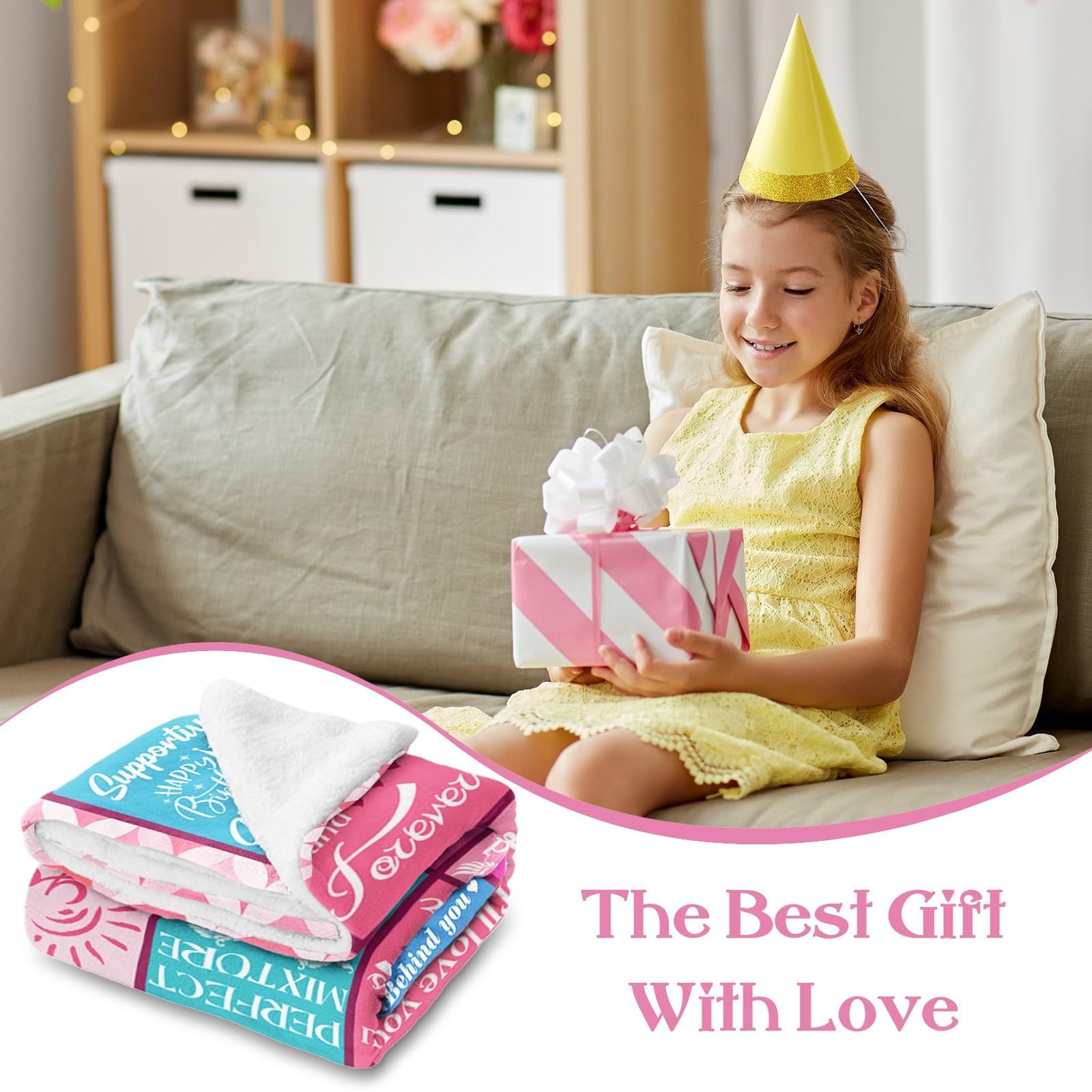 Lavua 8th birthday blanket closeup fabric texture for warmth and durability