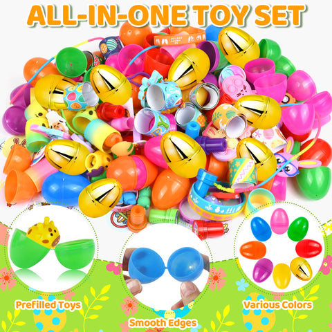 Lavwix mini toys inside eggs inspire imaginative play during Easter activities.