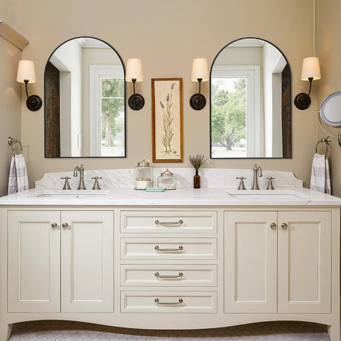 LAWADA arch vanity mirror suits entryways and bathrooms for cohesive decor.