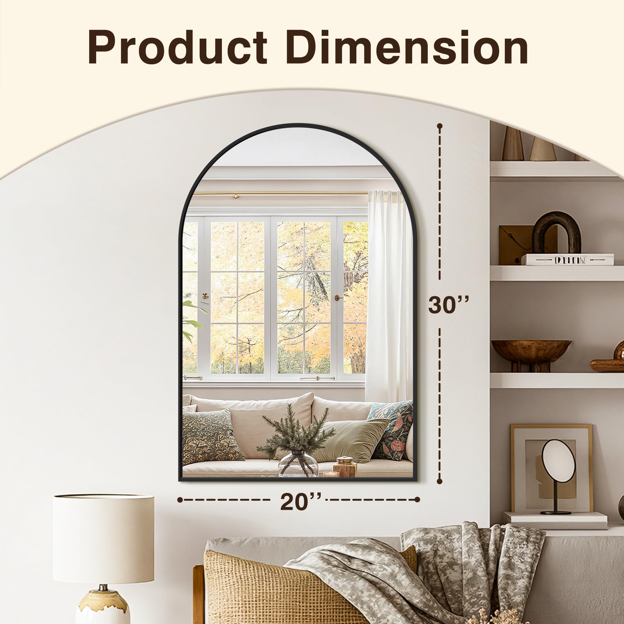 LAWADA black metal frame mirror adds durable, modern style to any room.