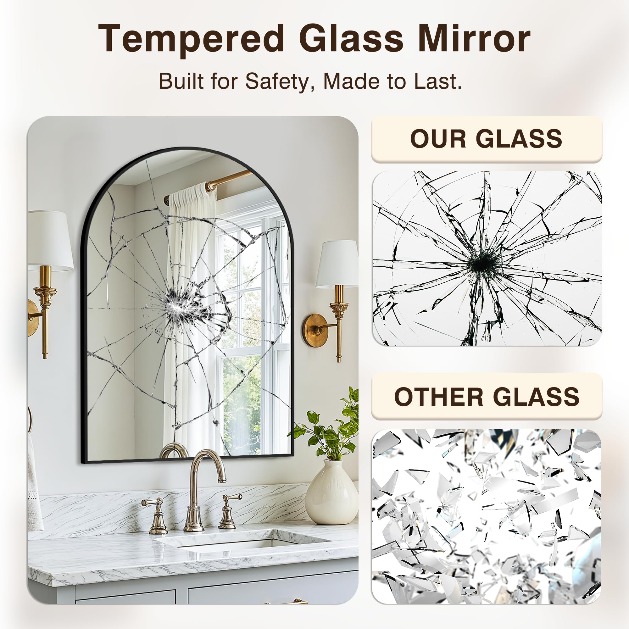 LAWADA leaning mirror supports versatile placement and renter-friendly setup.