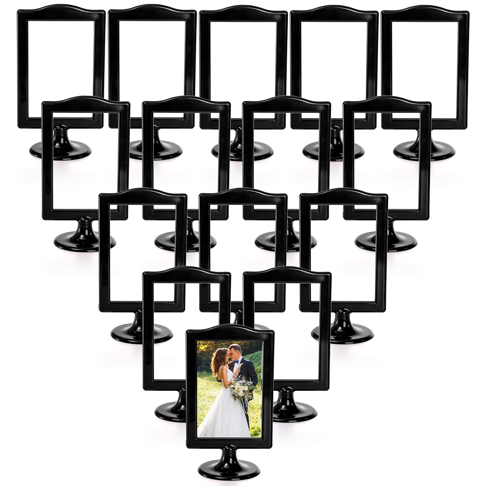 Lawei black table frame displaying wedding menus on tables