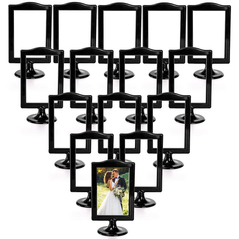 Lawei black table frame displaying wedding menus on tables