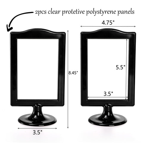 Lawei two-sided pedestal frame side view ideal for menus and numbers