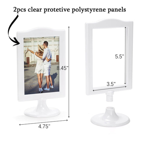 Lawei white pedestal photo frame with inserts keeps memories organized.