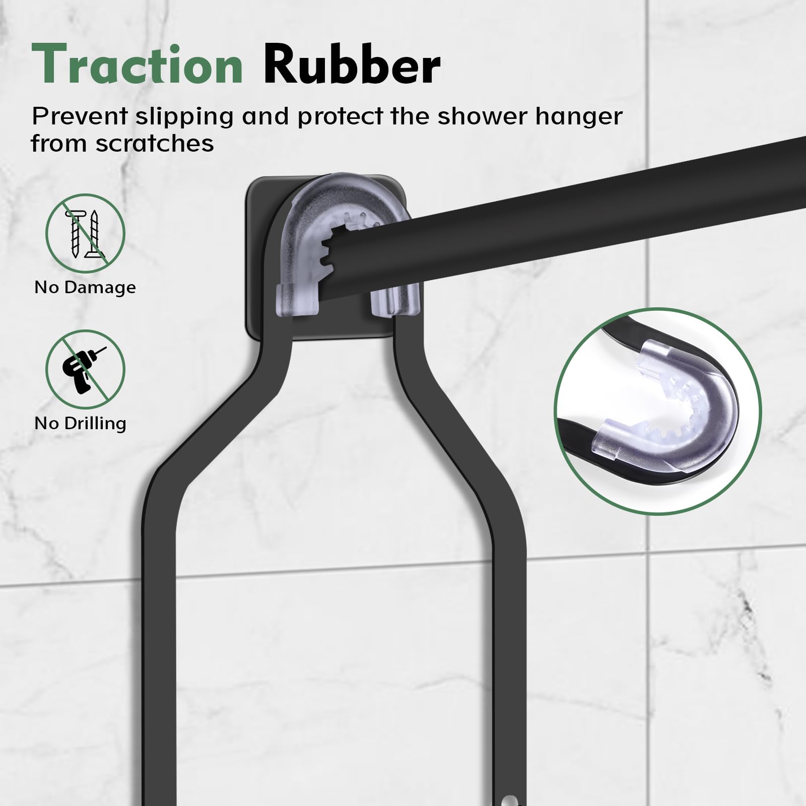 Lawhood-Mijin anti-slip collar stabilizes the rack during showers.