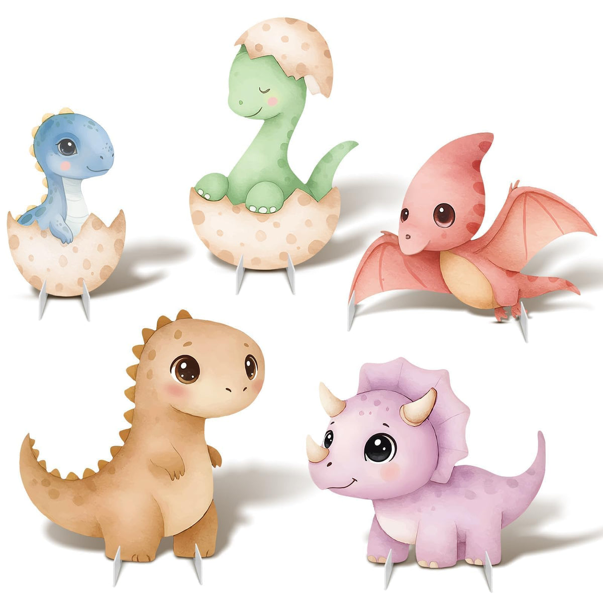 LawnIdyll blue dinosaur cutout for a playful baby shower photo booth backdrop.