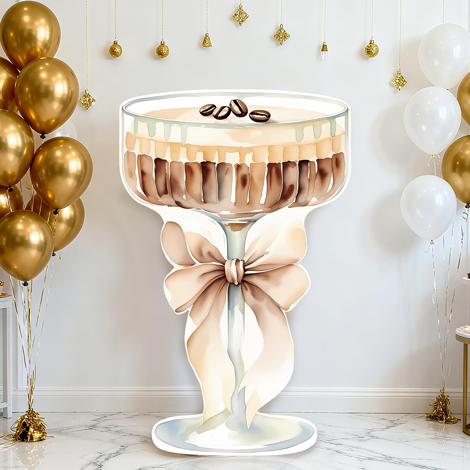 LawnIdyll espresso martini cutout 4ft life-size backdrop for celebrations and photos