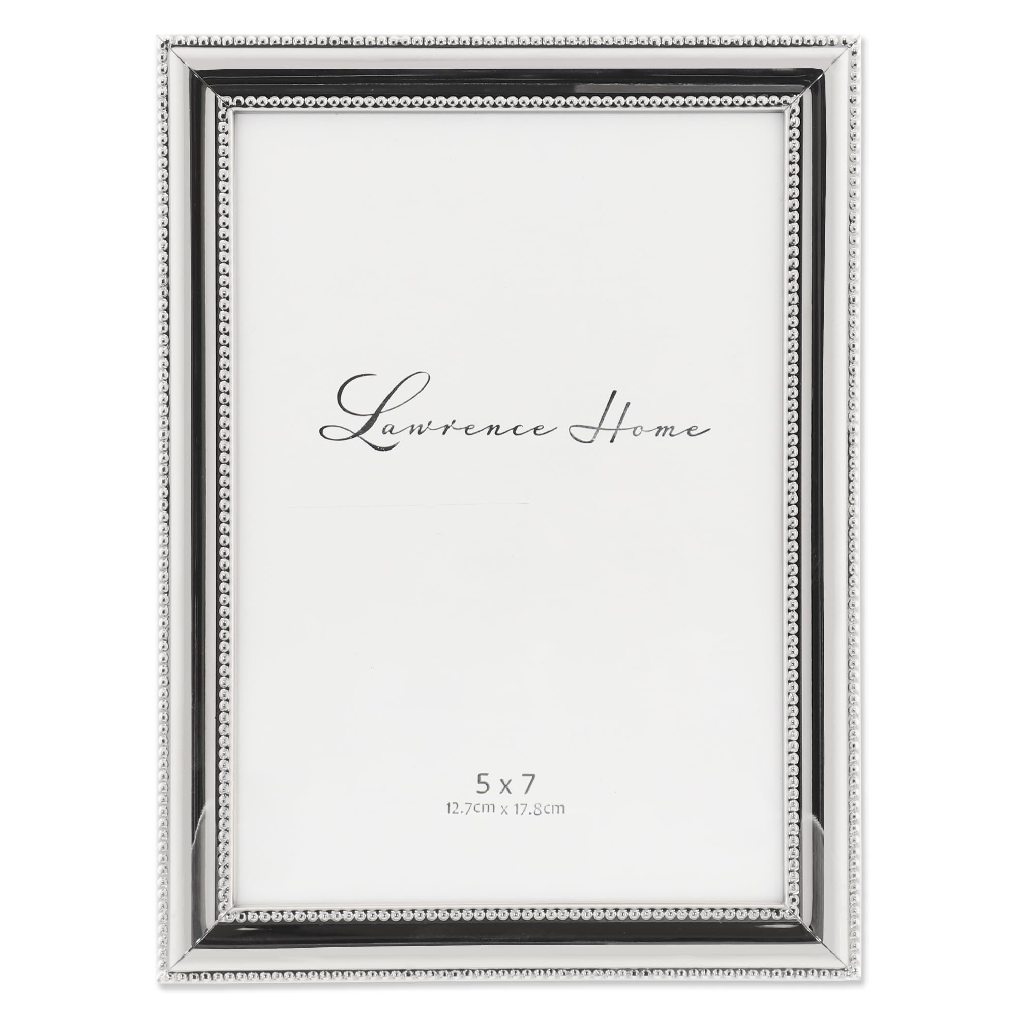 Lawrence Frames 510757 silver plated frame with beading for cherished 5x7 photos