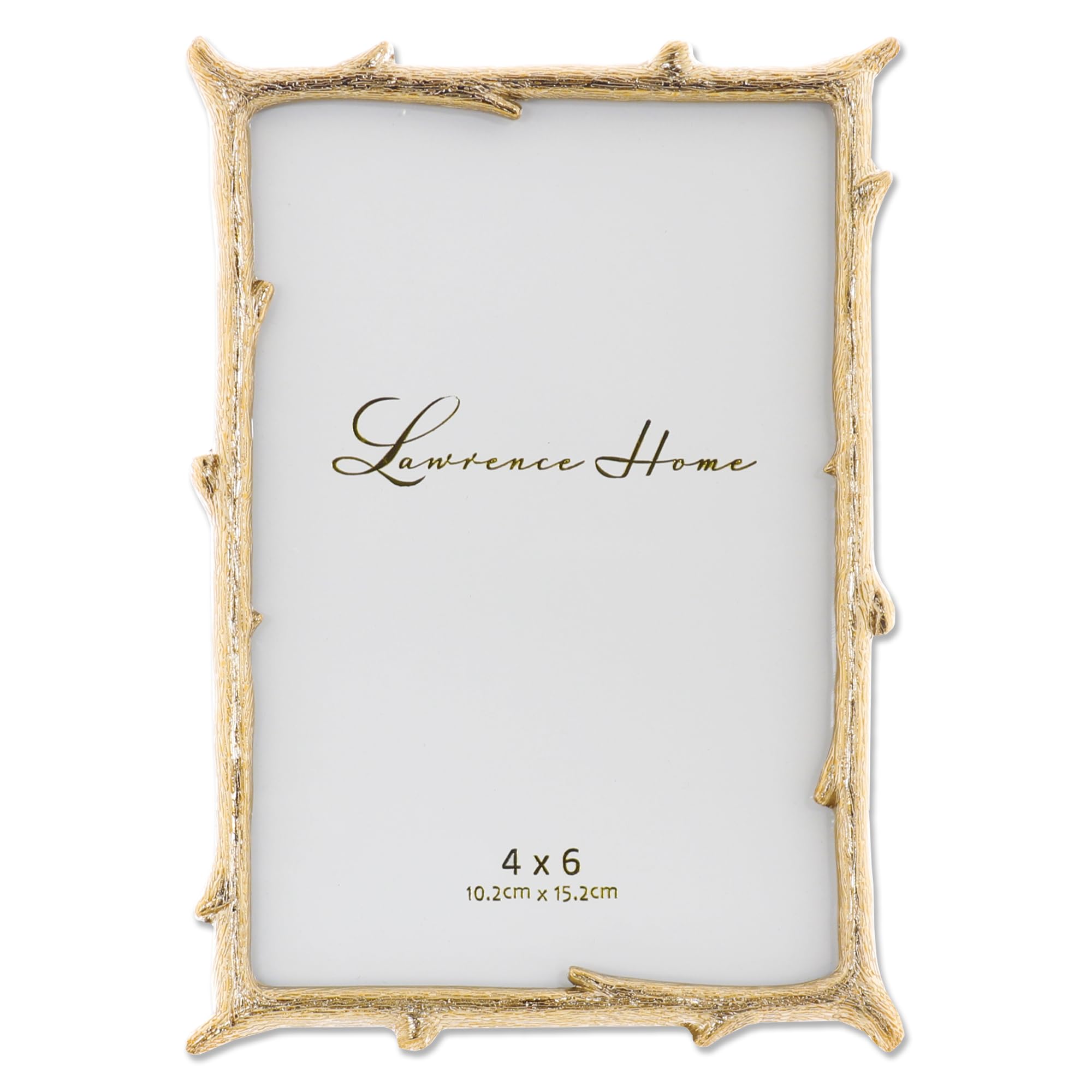 Lawrence Frames gold branch design 4x6 frame ideal for wall display.