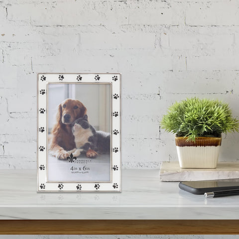 Lawrence Frames paw print frame closeup emphasizes the polished finish for elegant decor