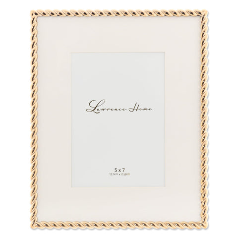 Lawrence Frames Rope Design Gold Frame 8x10 with rope motif, ideal for wall or tabletop display