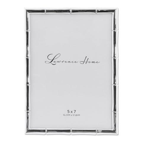 Lawrence Frames silver metal bamboo 5x7 frame adds a contemporary touch to any space.