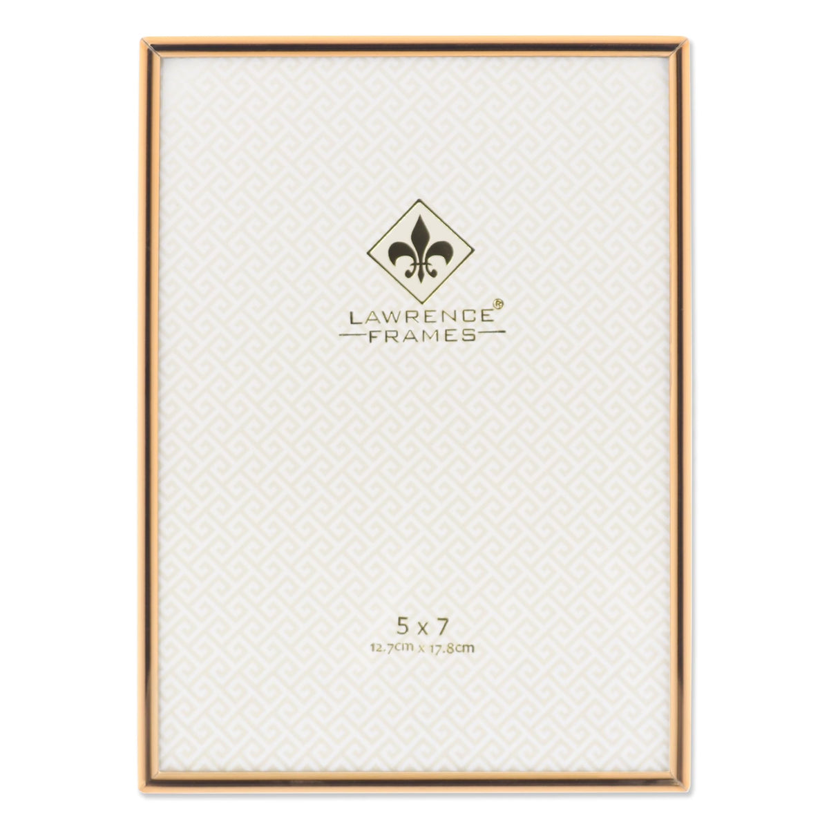 Lawrence Frames Simply Gold 5x7 frame front view, ideal for tabletop or wall display.