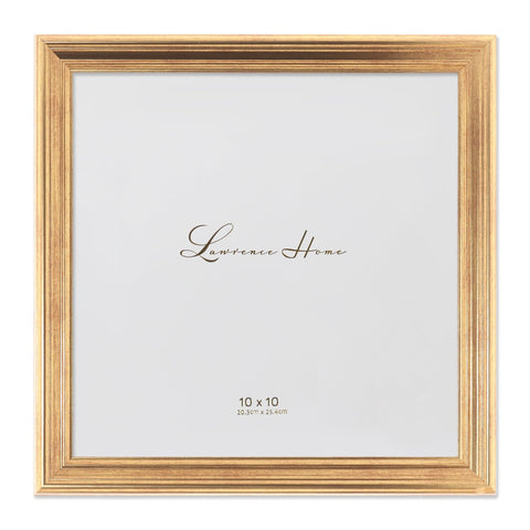 Lawrence Frames Sutter burnished gold frame for 10x10 photos, ideal for wall or shelf display