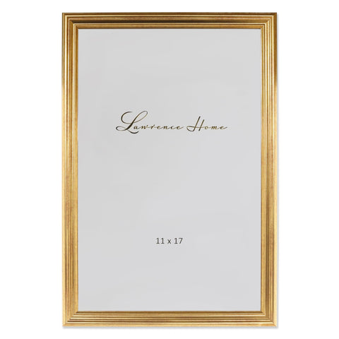 Lawrence Sutter Burnished Gold 11x17 frame ideal for wall display.