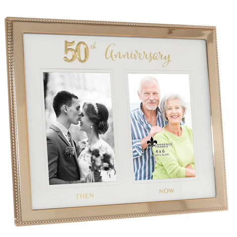 Lawrence Frames 50th anniversary applique frame with a lustrous metal finish for elegant decor