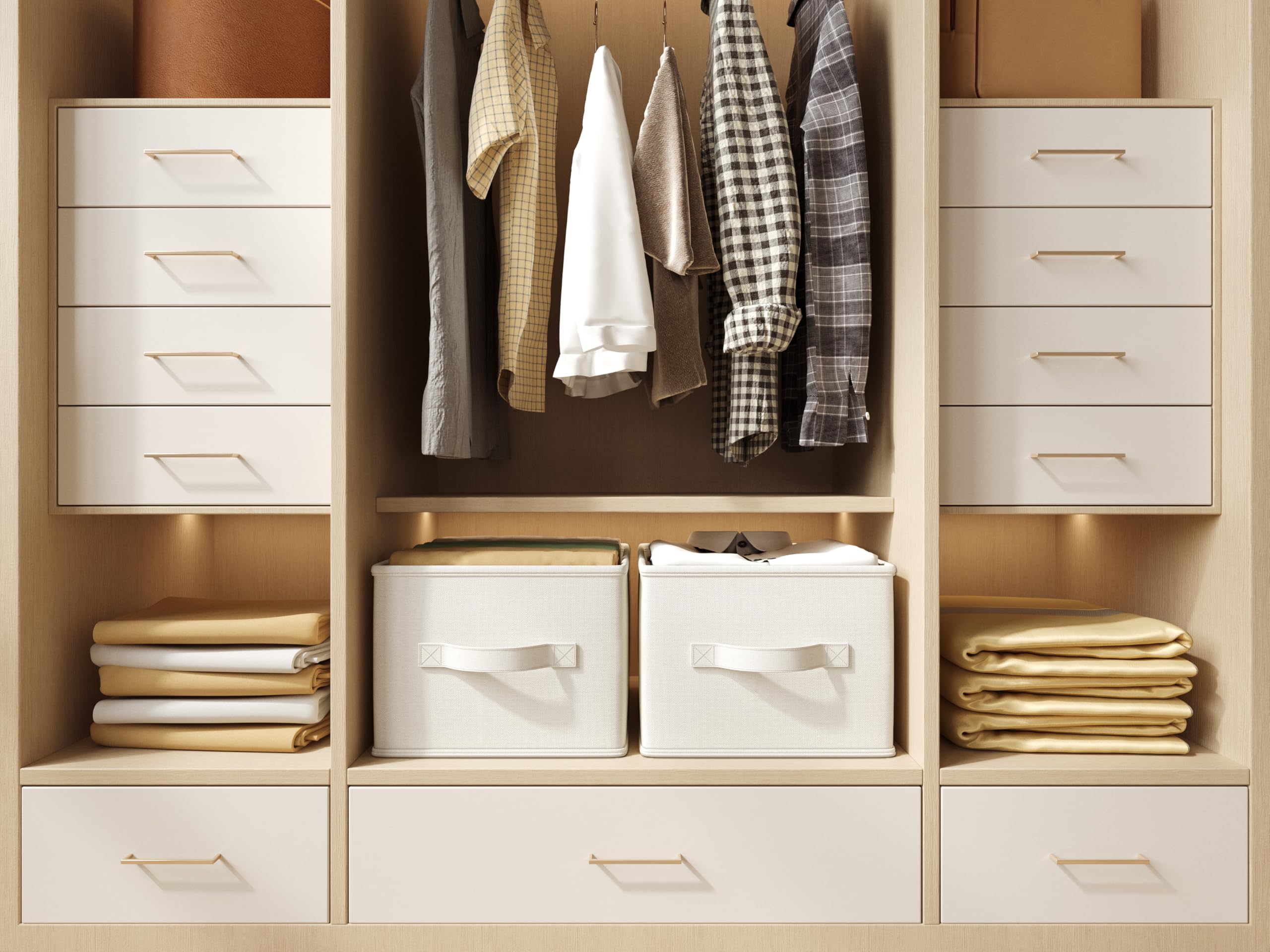 LayerSpace storage bin shown on shelf to maximize closet organization.