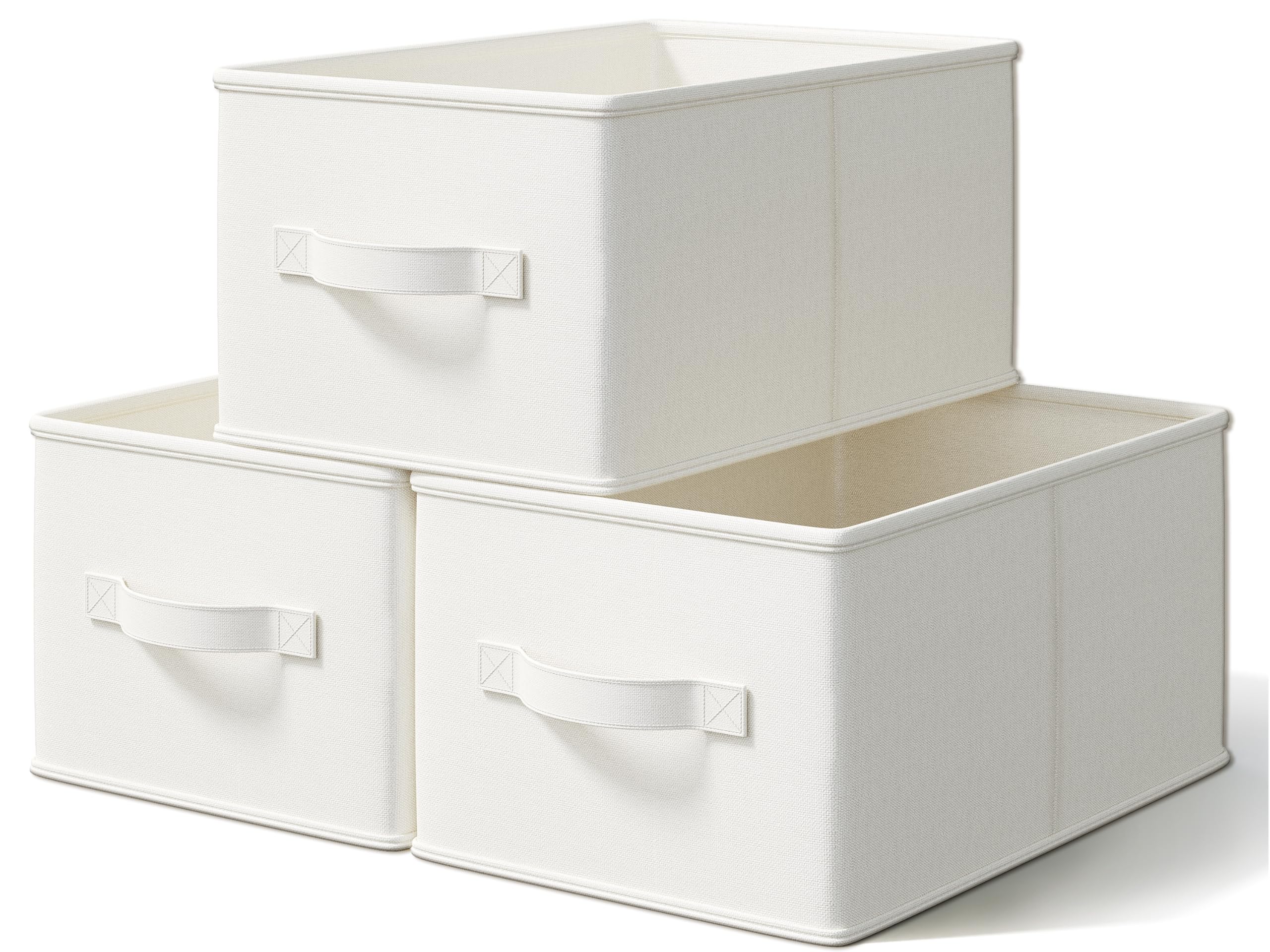 LayerSpace fabric storage bin for closet organization with sturdy, breathable cotton linen.
