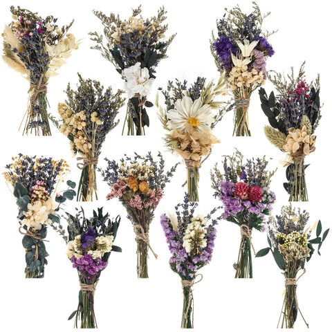Layhit 12-piece boho dried flower bouquet set for wedding decor and DIY