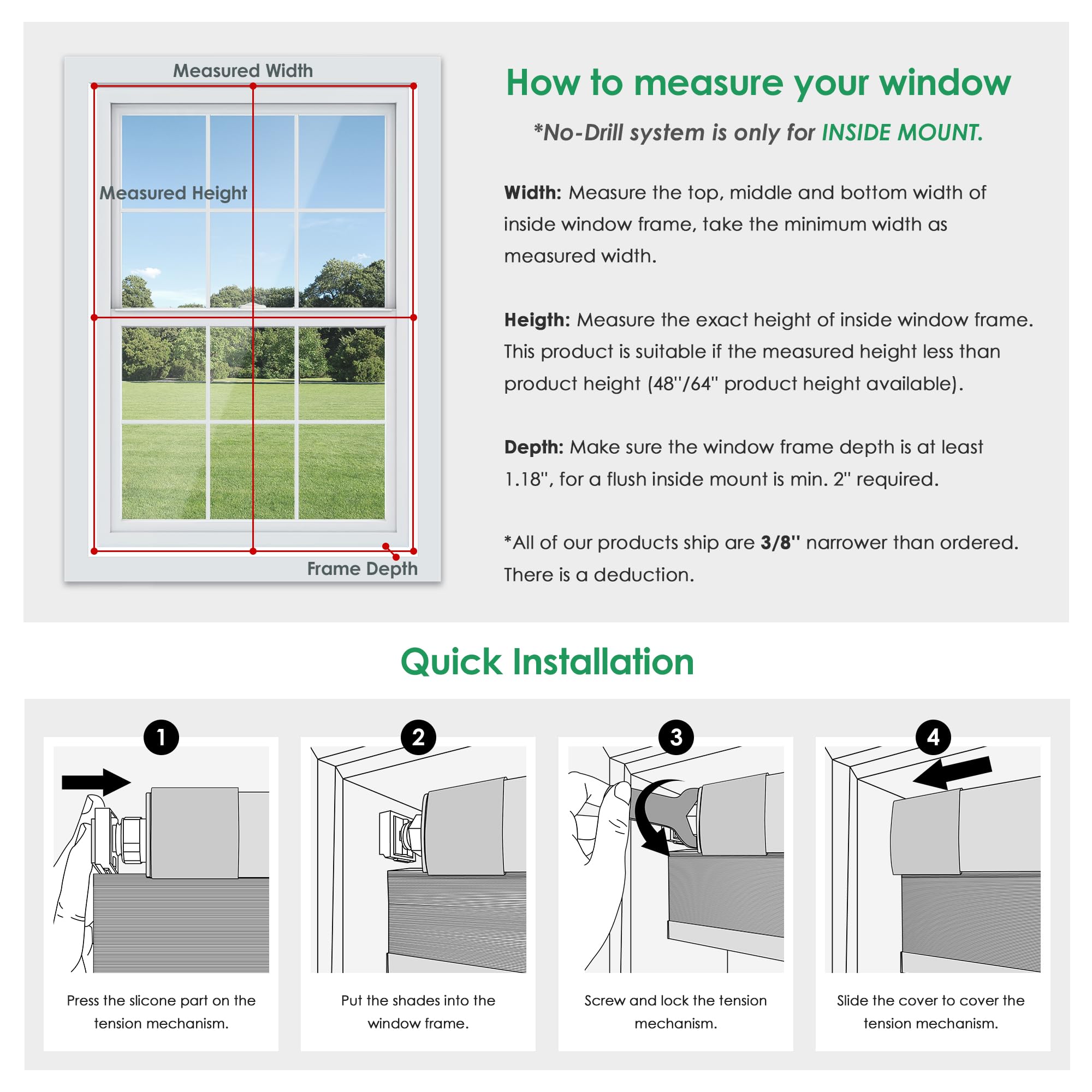 LazBlinds easy install in 30 seconds, no drill required.