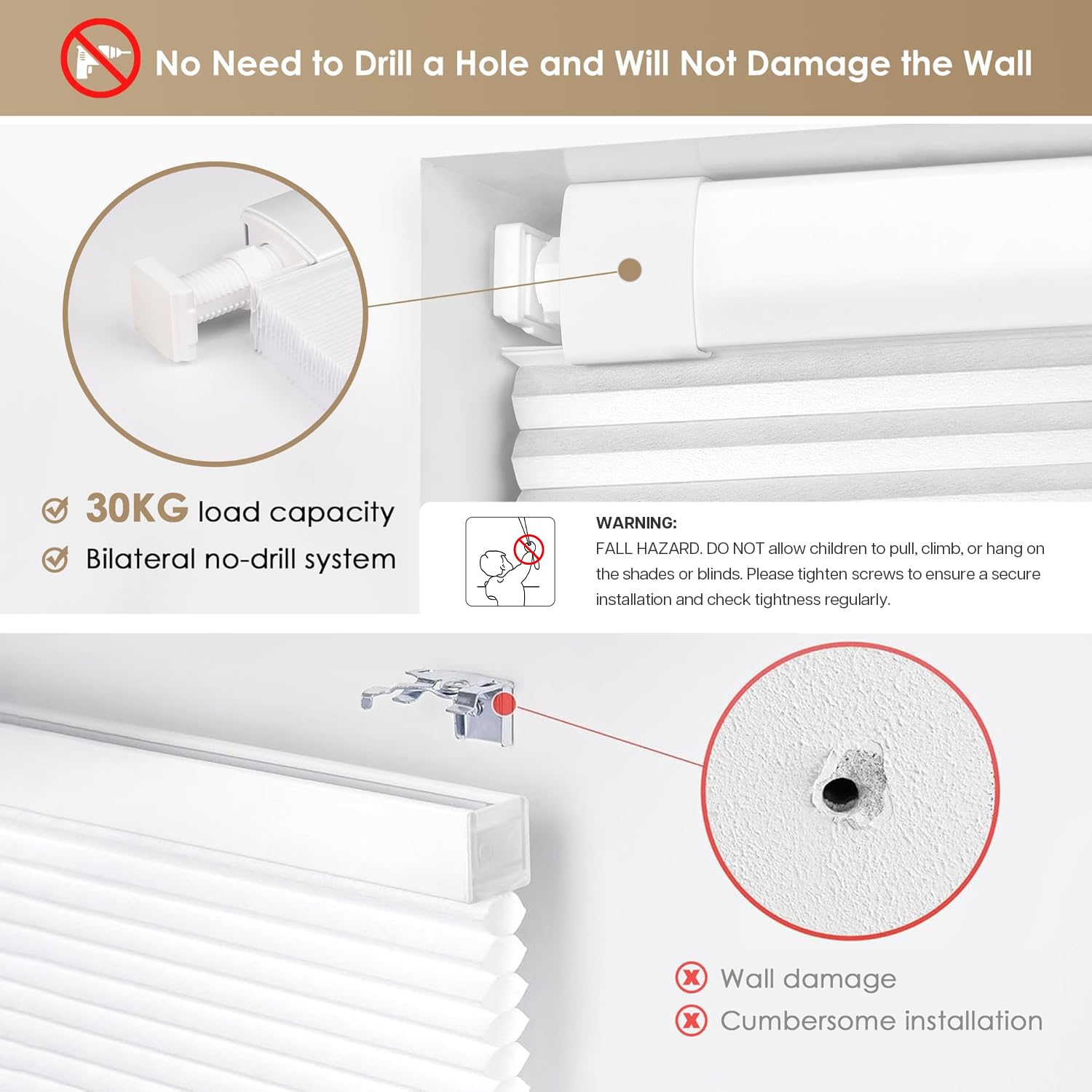 LazBlinds honeycomb insulation shade reduces heat transfer and enhances privacy.
