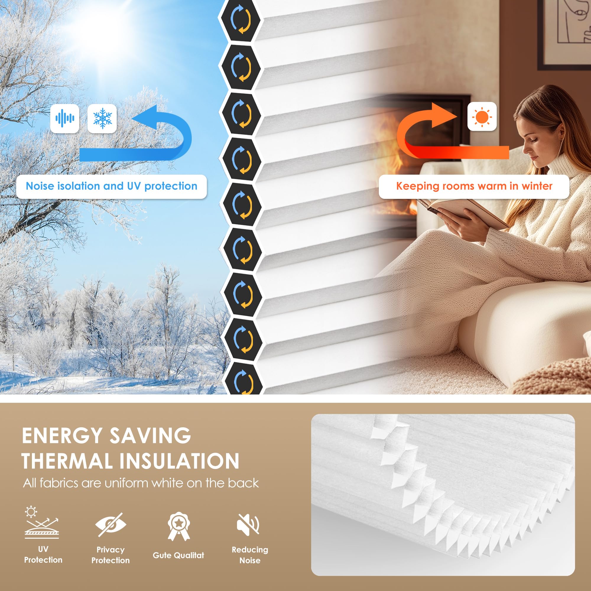 LazBlinds inside mount fit creates a clean, seam-free look on your window.