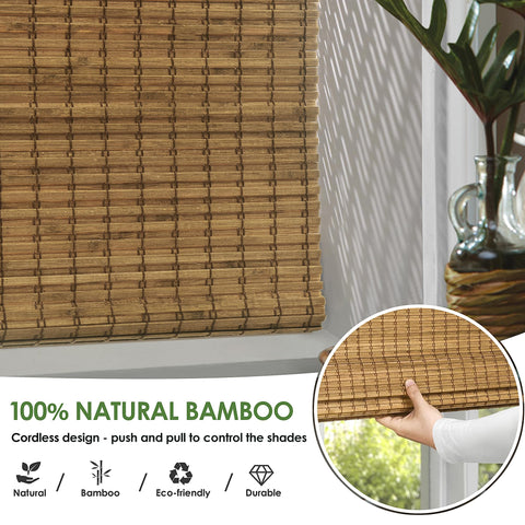 LazBlinds natural bamboo finish texture showcases warm, breathable interior material.