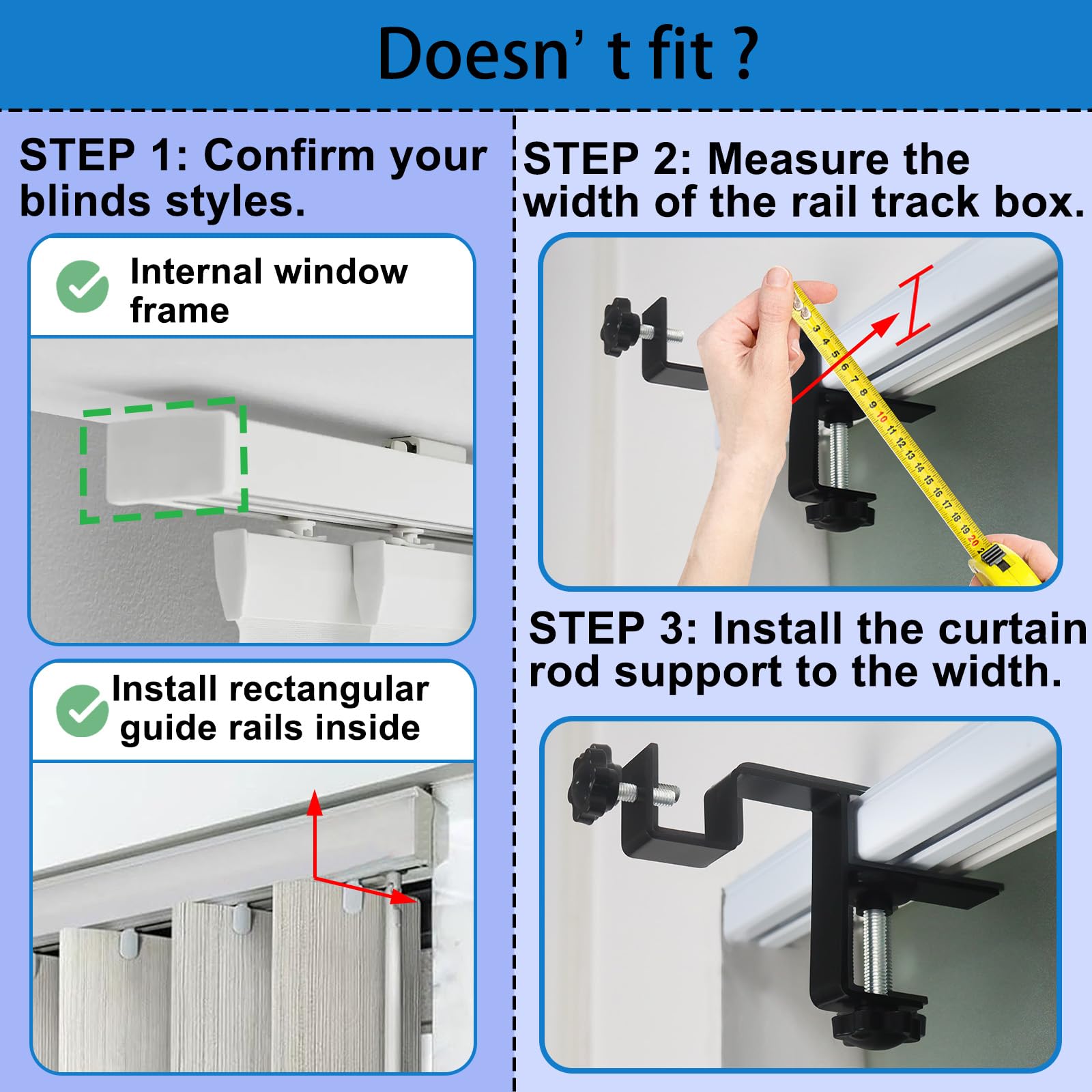LAZTZQ internal curtain rod set magnetic buckles close-up for privacy