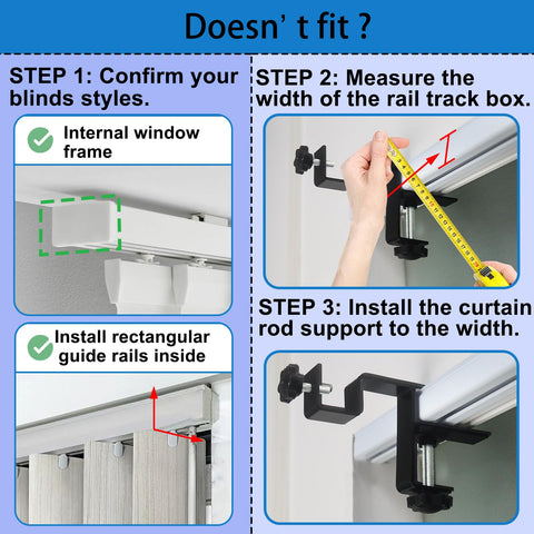 LAZTZQ internal curtain rod set magnetic buckles close-up for privacy