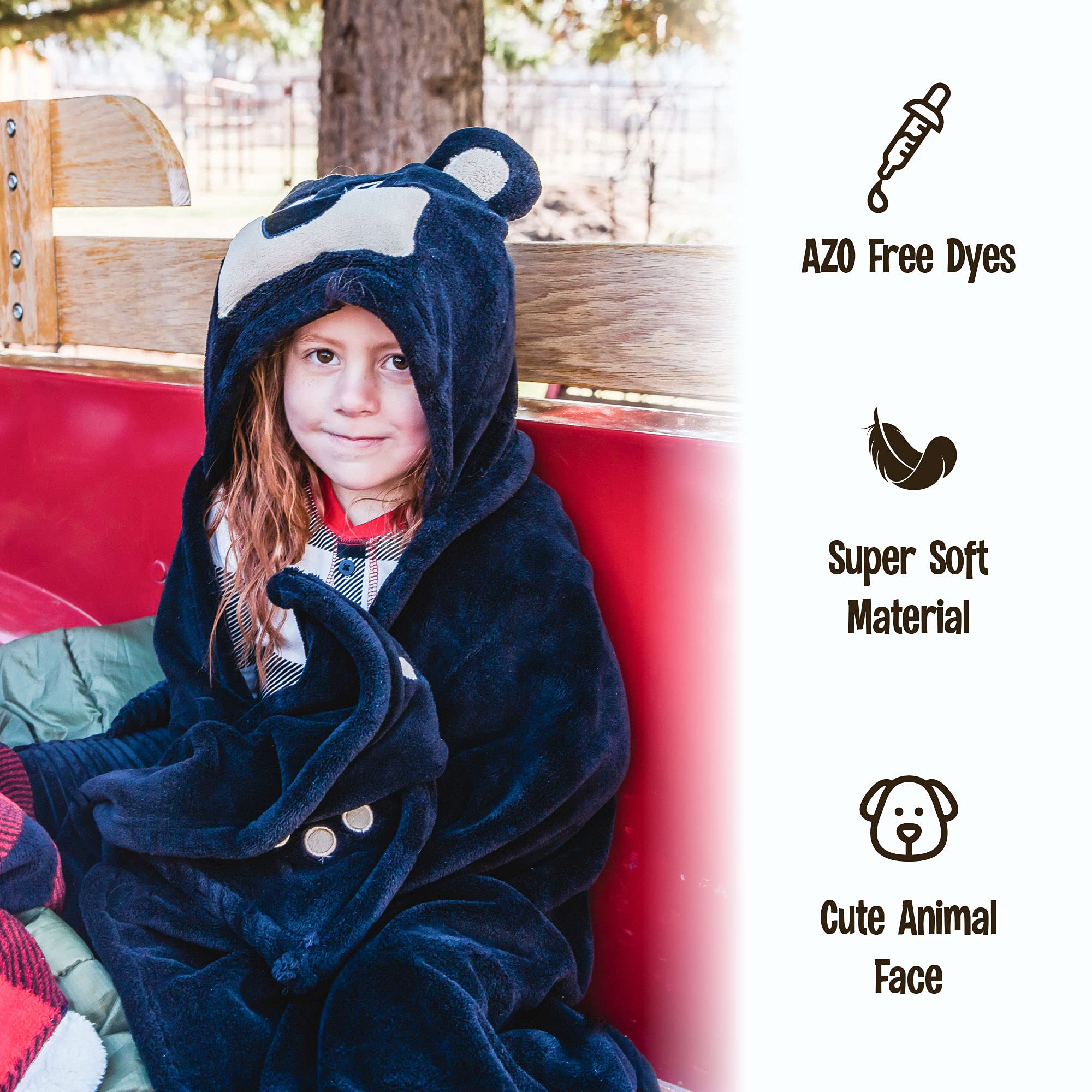 Lazy One blanket provides travel warmth and on the go comfort.