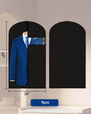 Lazydrop suit cover with durable zipper protects garments during storage.