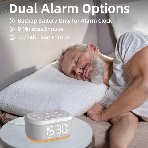 LazyNight clock controls and sound settings shown for quick wakeups and peaceful nights
