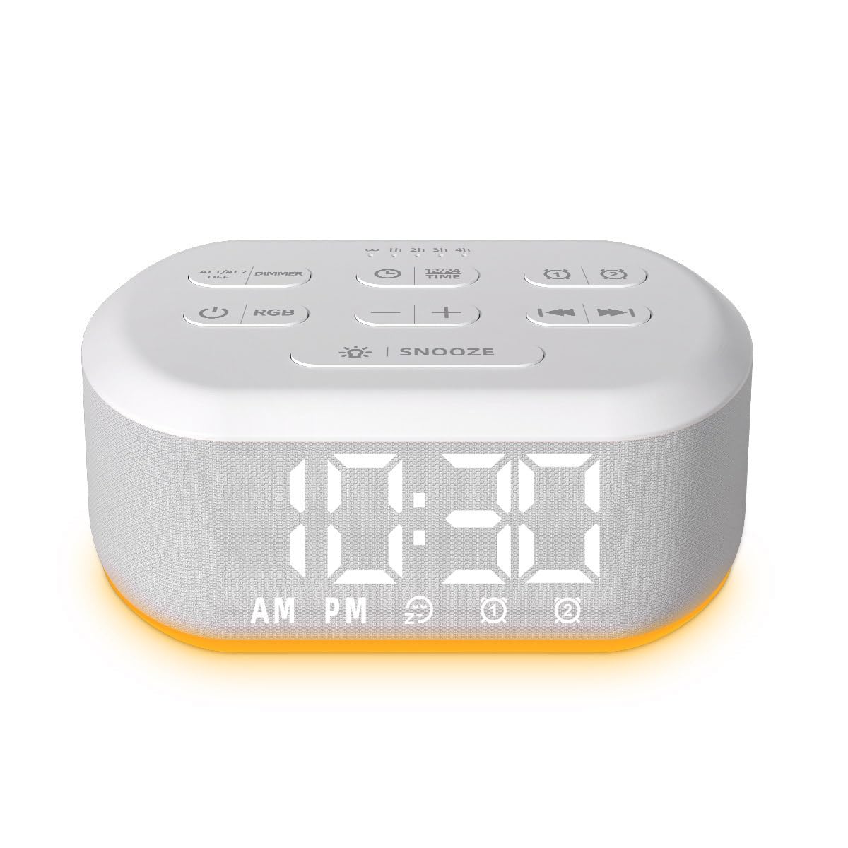 LazyNight small digital alarm clock front view with compact bedside design for easy use