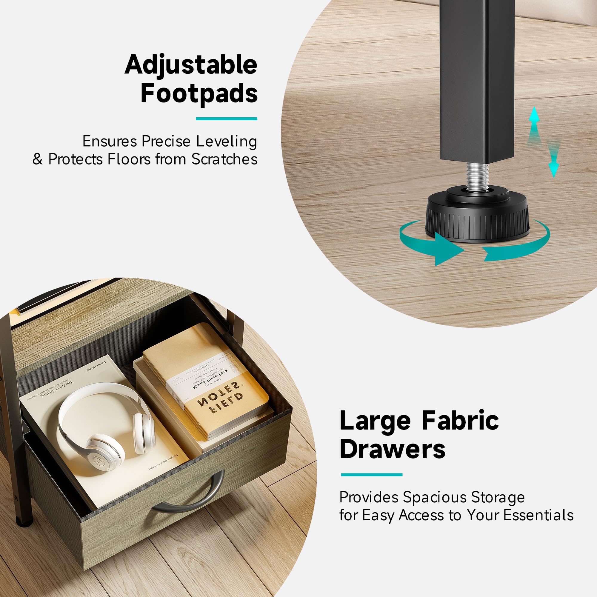 Lazzanto night stand assembly steps shown for quick setup.