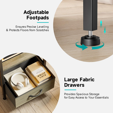Lazzanto night stand assembly steps shown for quick setup.
