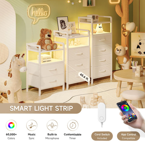 Lazzanto nightstand drawers for organized bedside essentials.