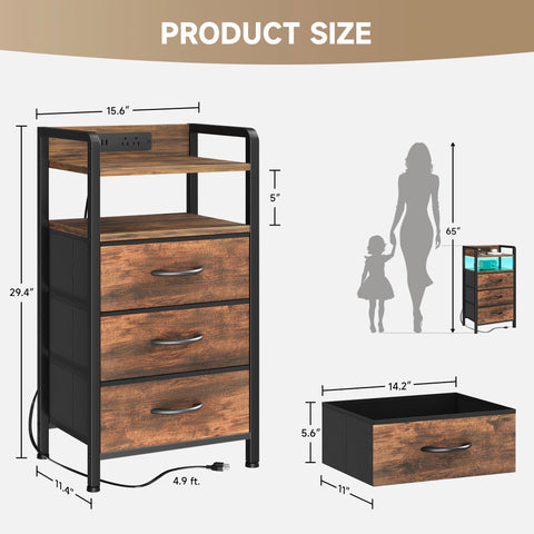Lazzanto night stand top surface water-resistant for drinks and devices