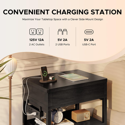 Lazzanto nightstand adjustable leveling feet ensure perfect alignment with furniture.