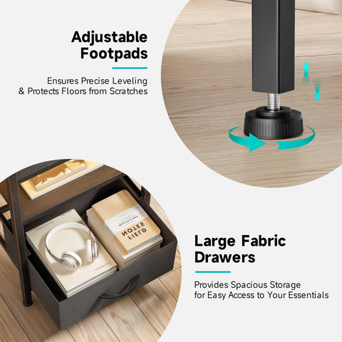 Lazzanto nightstand assembly-ready hardware and quick setup