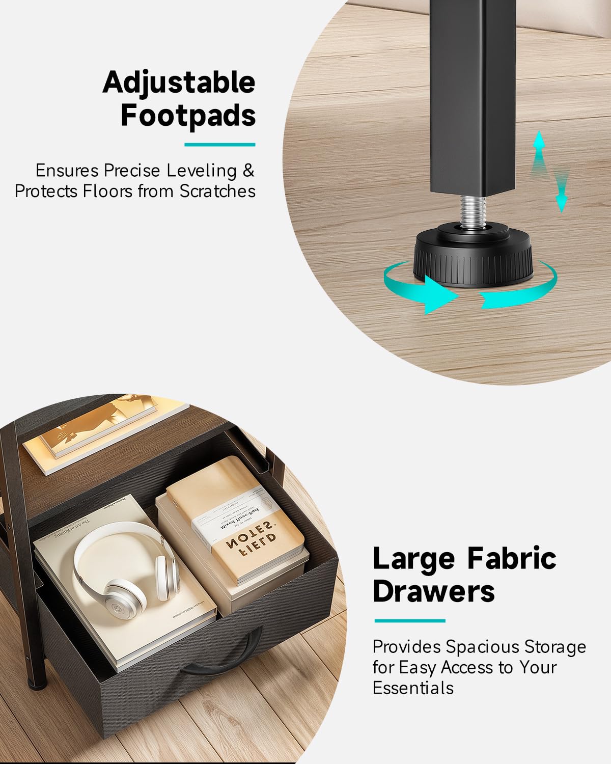Lazzanto nightstand includes clear assembly instructions for quick setup.