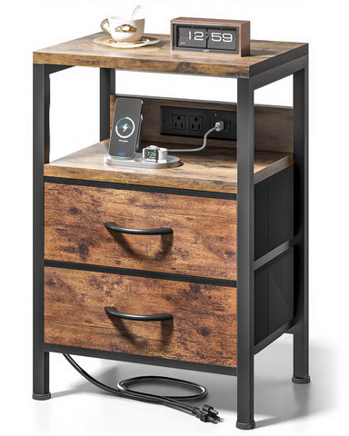 Lazzanto NightStand charging station front for easy device charging and tidy cables.