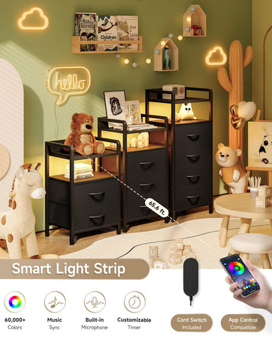 Lazzanto nightstand with two drawers keeping essentials organized beside the bed.