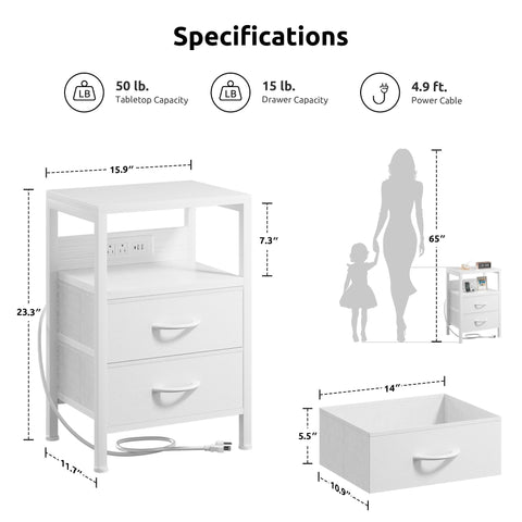 Lazzanto NightStand open shelf for easy reach of books or speakers.